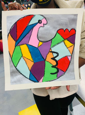 Sankofa Bird Art Project for Kids Inspireret af Charlotte-kunstneren Ricky Singh - Børnekunstkurser, lejre, fester og begivenheder